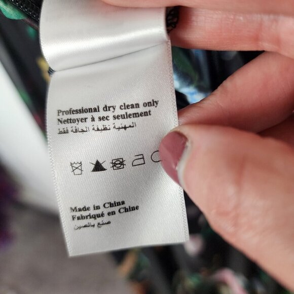 NWT Marchesa Notte Flowering Floral Keyhole High Low Gown Black Combo Size 6 - Picture 16 of 16